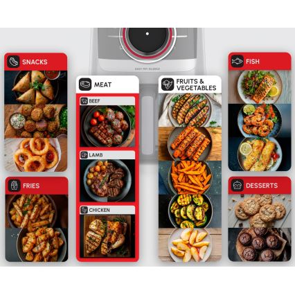 Tefal - Teplovzdušná fritéza 5 l EASY FRY SILENCE SMART 1400-1670W/230V