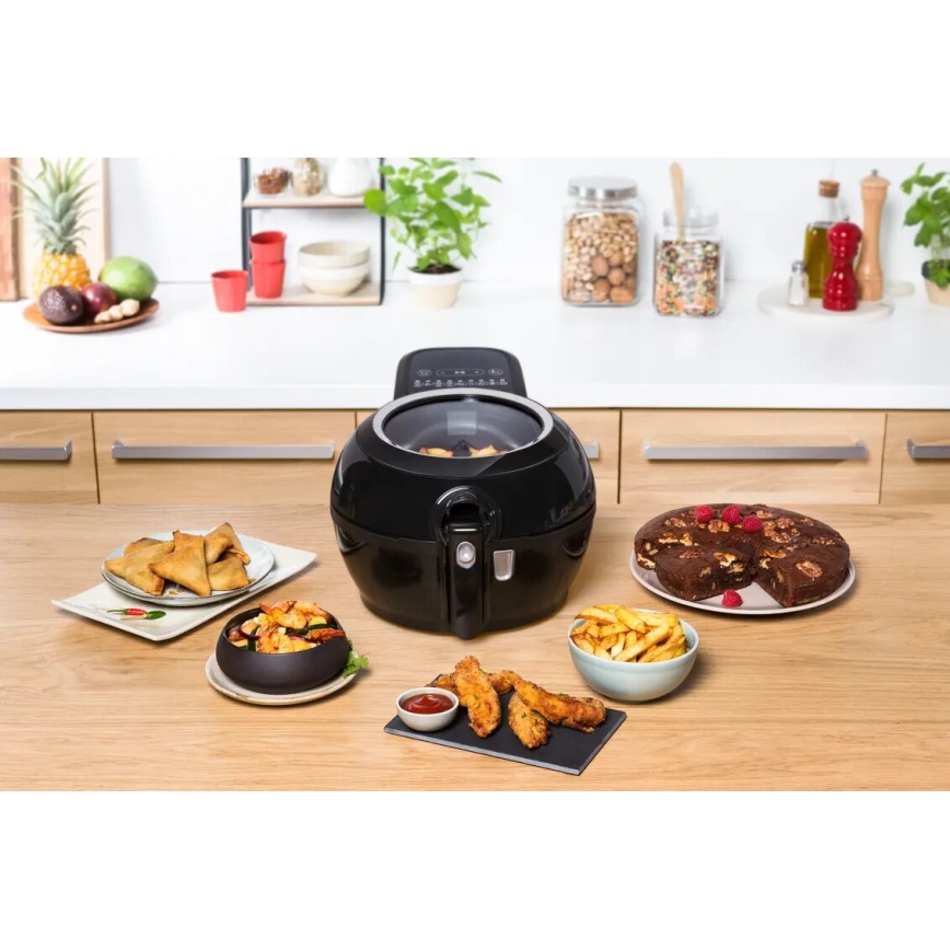 Tefal - Teplovzdušná fritéza ACTIFRY GENIUS DUAL MOTION 1,2l 1350W/230V čierna