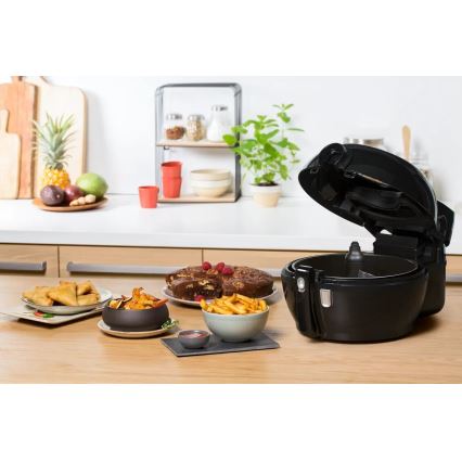 Tefal - Teplovzdušná fritéza ACTIFRY GENIUS DUAL MOTION 1,2l 1350W/230V čierna