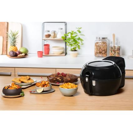 Tefal - Teplovzdušná fritéza ACTIFRY GENIUS DUAL MOTION 1,2l 1350W/230V čierna