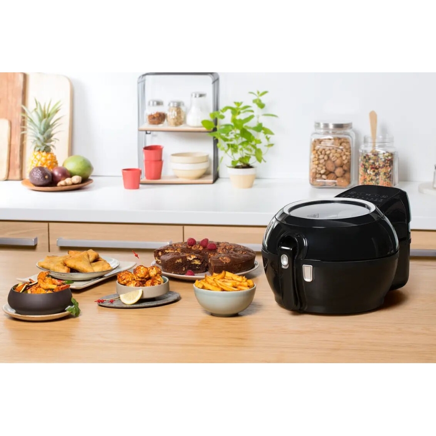 Tefal - Teplovzdušná fritéza ACTIFRY GENIUS DUAL MOTION 1,2l 1350W/230V čierna