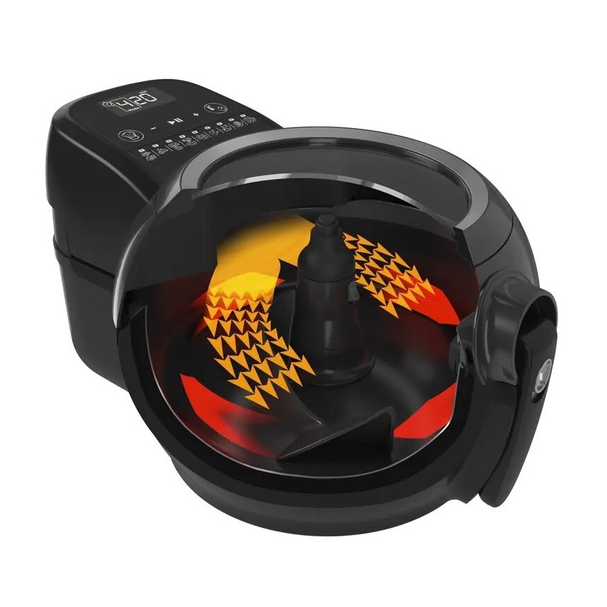 Tefal - Teplovzdušná fritéza ACTIFRY GENIUS DUAL MOTION 1,2l 1350W/230V čierna
