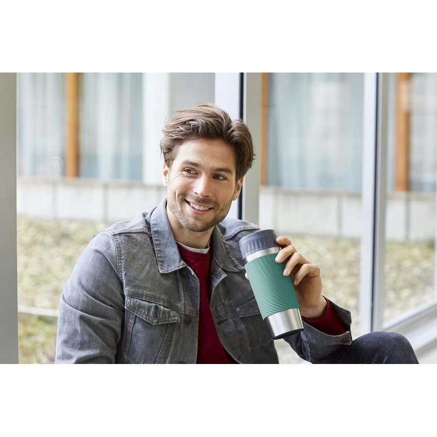 Tefal - Termohrnček 360 ml EASY TWIST MUG nerez/zelená