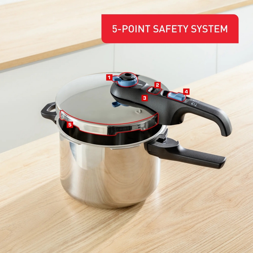 Tefal - Tlakový hrniec 6 l SECURE TRENDY nerez