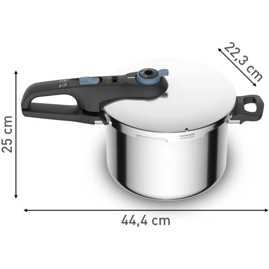 Tefal - Tlakový hrniec 6 l SECURE TRENDY nerez