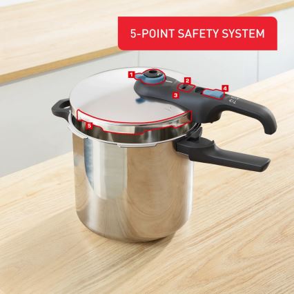 Tefal - Tlakový hrniec 8 l SECURE TRENDY nerez
