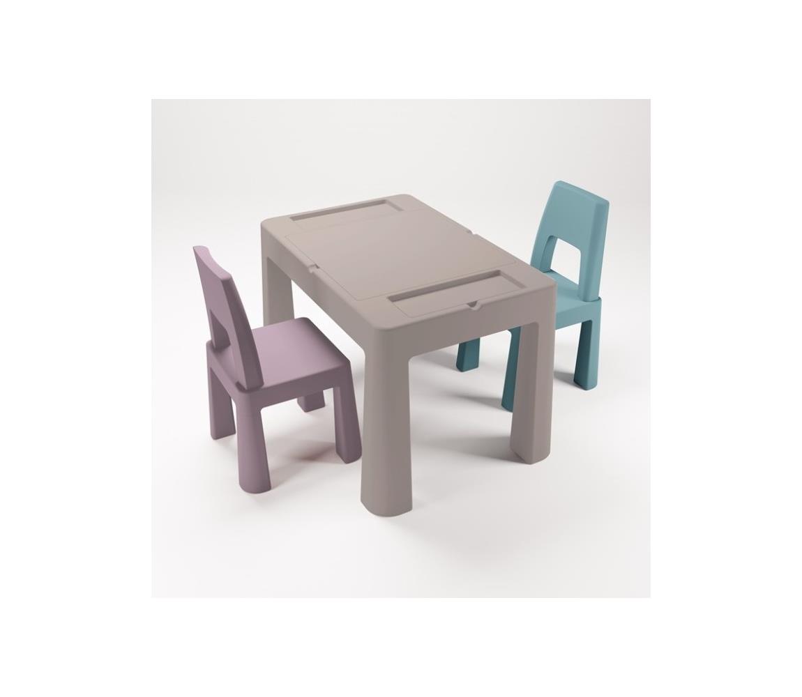 TEGA BABY - Detský stolík s stoličkami taupe/fialová/tyrkysová TI-011-179