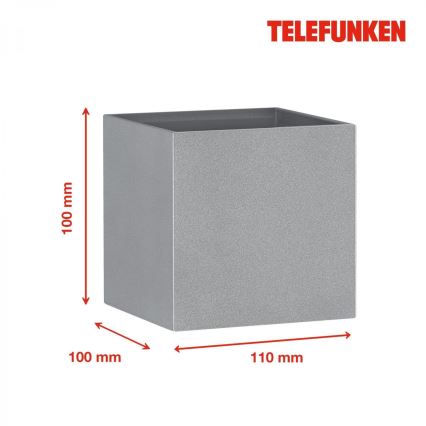 Telefunken 303404TF - LED vonkajšie nástenné svietidlo LED/7W/230V IP44 strieborné