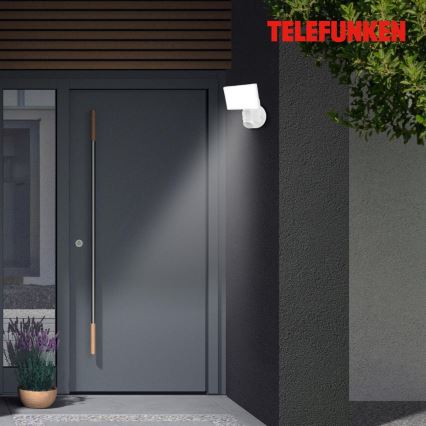 Telefunken 304306TF - LED Vonkajšie nástenné svietidlo so senzorom LED/16W/230V IP44 biela