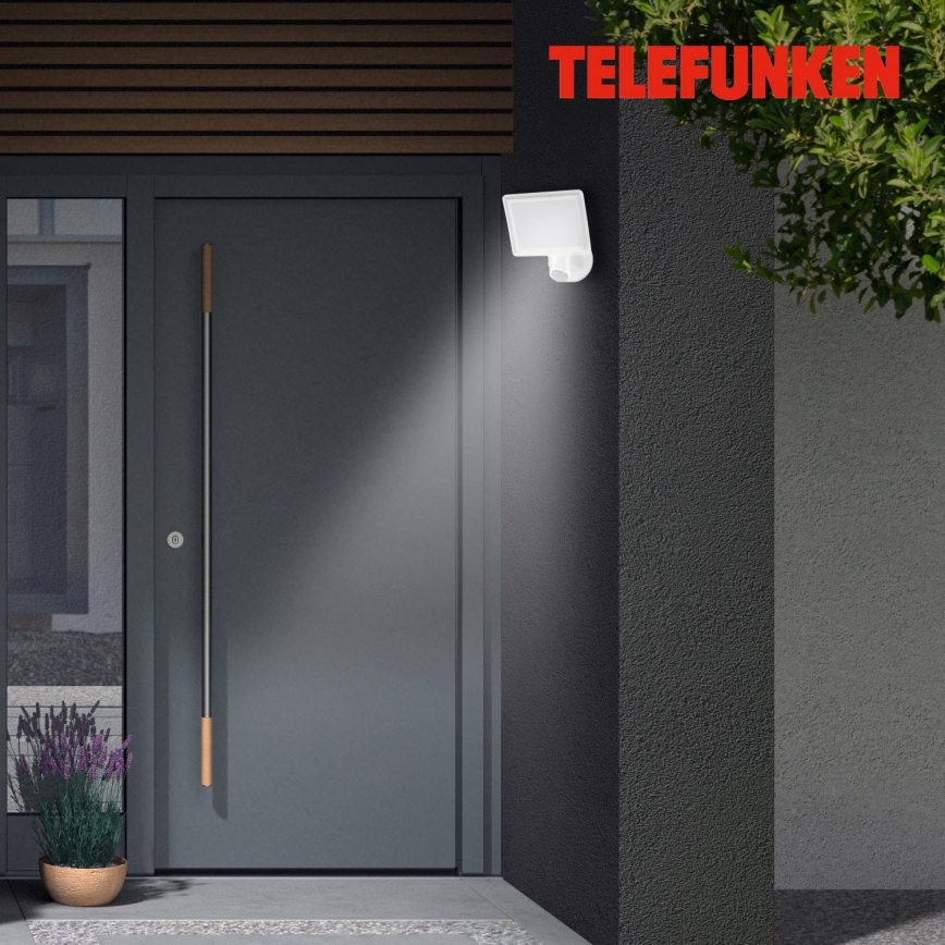 Telefunken 304406TF - LED Vonkajší nástenný reflektor so senzorom LED/20W/230V IP44