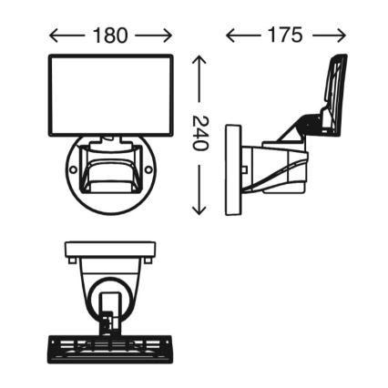 Telefunken 304504TF - LED Vonkajší nástenný reflektor LED/16W/230V IP44