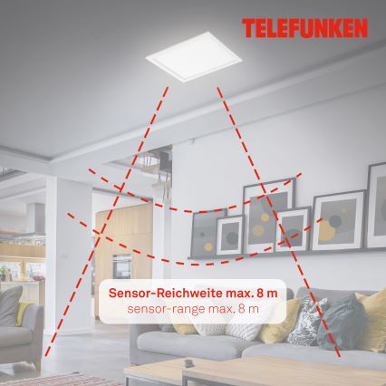 Telefunken 308606TF - LED Prisadený panel so senzorom LED/13W/230V