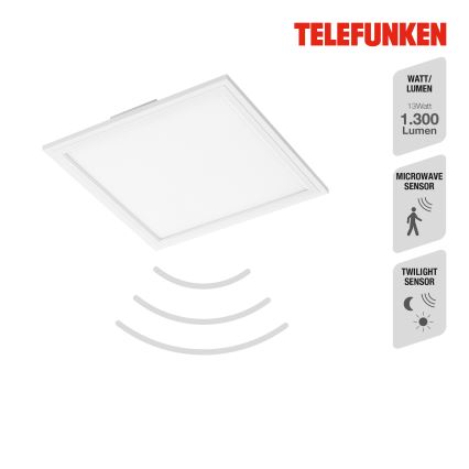 Telefunken 308606TF - LED Prisadený panel so senzorom LED/13W/230V