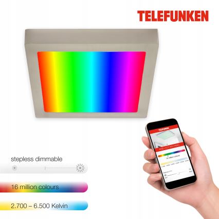 Telefunken 309602TF - LED RGBW Stmievateľné stropné svietidlo LED/18W/230V 2700-6500K Wi-Fi Tuya