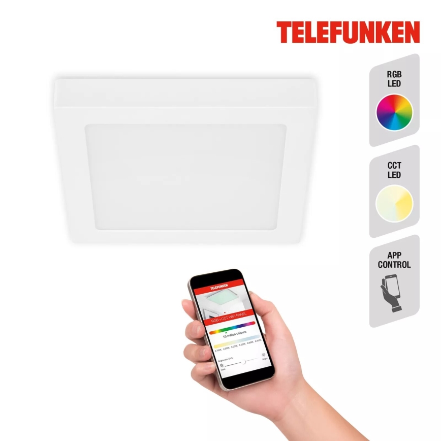 Telefunken 309706TF - LED RGB Stmievateľné stropné svietidlo LED/23W/230V 2700-6500K Wi-Fi Tuya biela