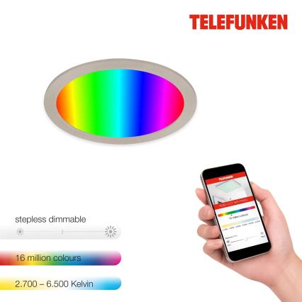 Telefunken 310102TF - LED RGBW Stmievateľné kúpeľňové podhľadové svietidlo LED/18W/230V 2700-6500K IP23 Wi-Fi Tuya