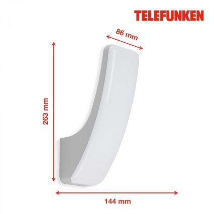 Telefunken 311604TF - LED Vonkajšie nástenné svietidlo LED/15W/230V IP44 strieborná