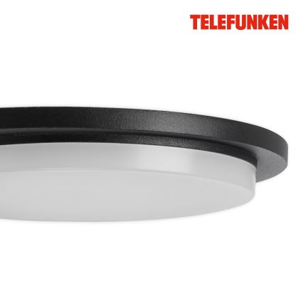 Telefunken 312505TF-LED Vonkajšie nástenné svietidlo so senzorom LED/10W/230V IP44 čierna