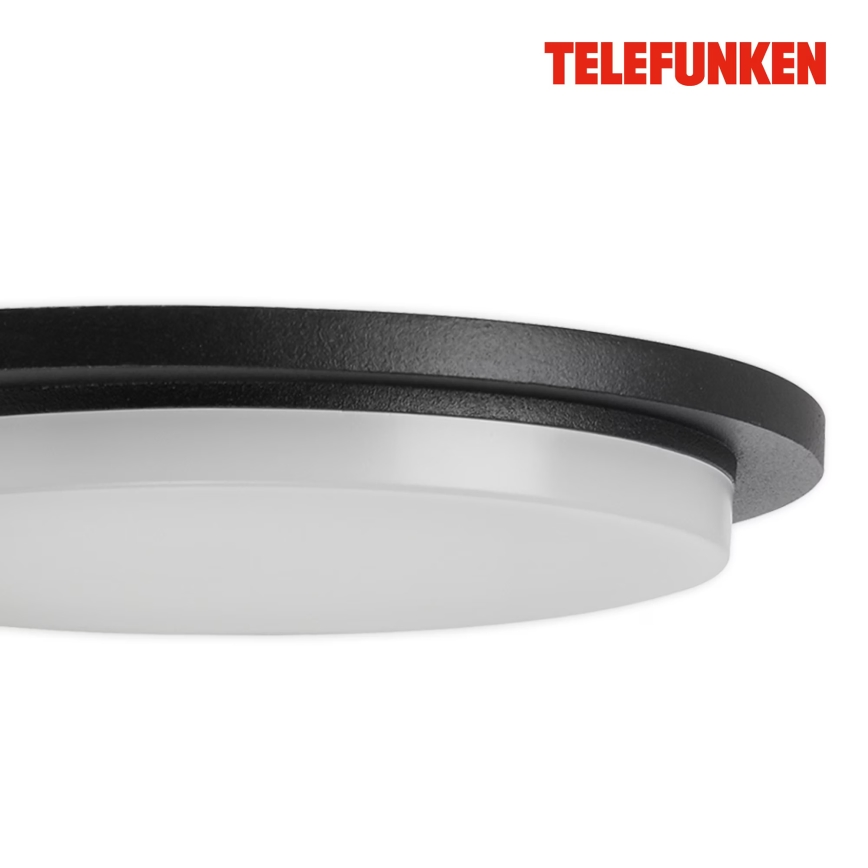 Telefunken 312505TF-LED Vonkajšie nástenné svietidlo so senzorom LED/10W/230V IP44 čierna