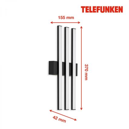 Telefunken 313105TF - LED Vonkajšie nástenné svietidlo 3xLED/4W/230V IP44