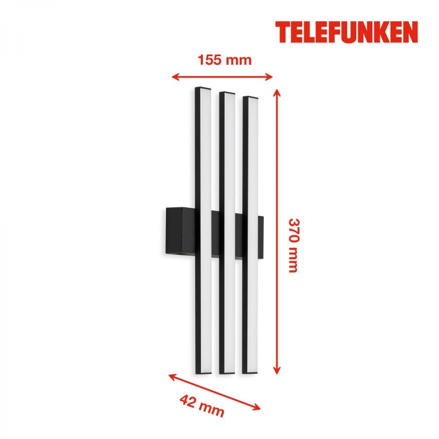 Telefunken 313105TF - LED Vonkajšie nástenné svietidlo 3xLED/4W/230V IP44