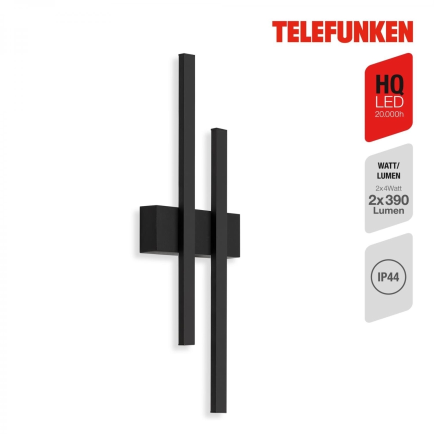 Telefunken 313205TF - LED Vonkajšie nástenné svietidlo 2xLED/4W/230V 4000K IP44