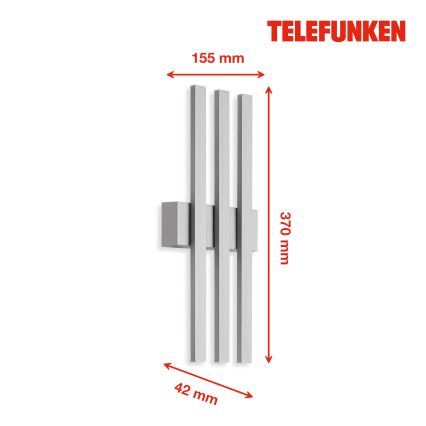 Telefunken 313304TF - LED Vonkajšie nástenné svietidlo 3xLED/4W/230V IP44