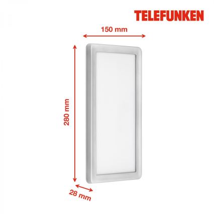 Telefunken 313604TF - LED Vonkajšie nástenné svietidlo LED/16W/230V IP44 strieborná