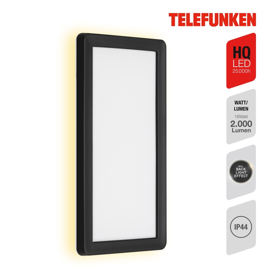 Telefunken 313605TF - LED Vonkajšie nástenné svietidlo LED/16W/230V IP44 čierna