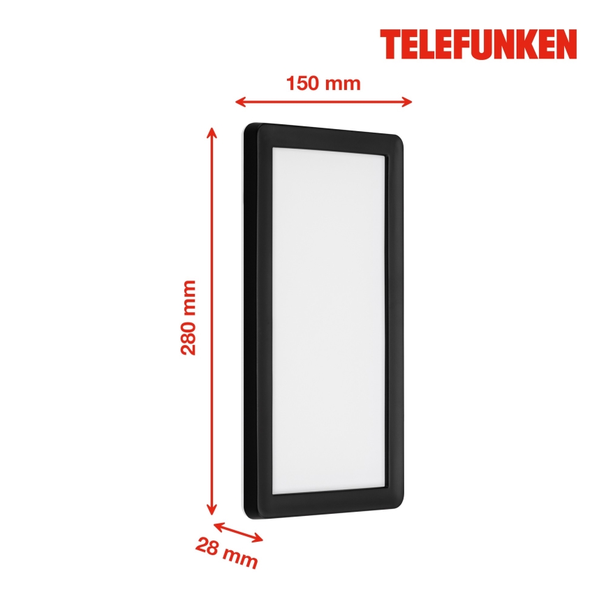 Telefunken 313605TF - LED Vonkajšie nástenné svietidlo LED/16W/230V IP44 čierna