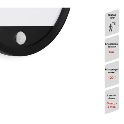 Telefunken 313705TF - LED Vonkajšie nástenné svietidlo so senzorom LED/15W/230V IP44