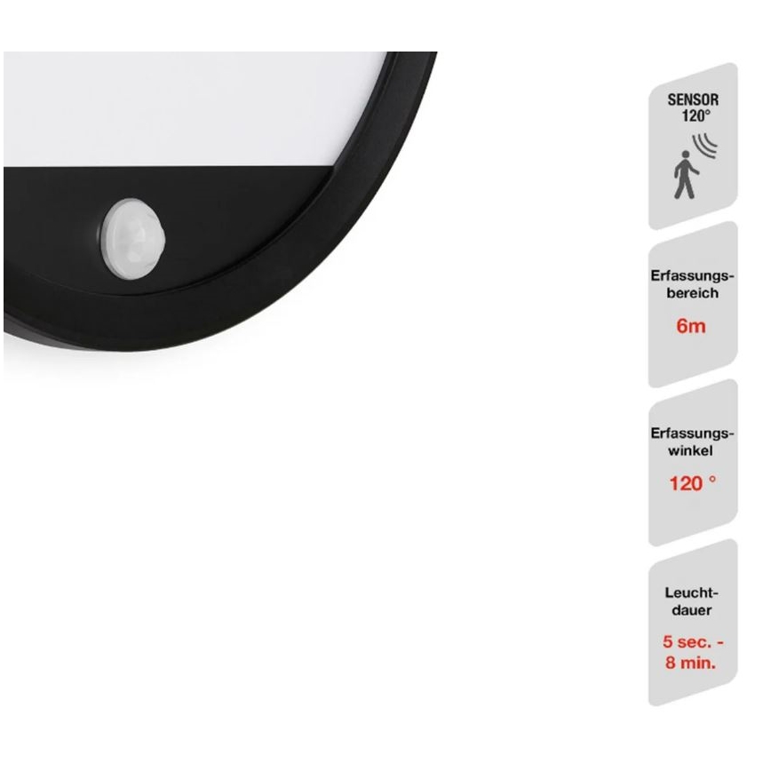 Telefunken 313705TF - LED Vonkajšie nástenné svietidlo so senzorom LED/15W/230V IP44