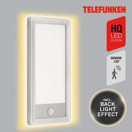 Telefunken 313904TF - LED Vonkajšie nástenné svietidlo so senzorom LED/16W/230V IP44