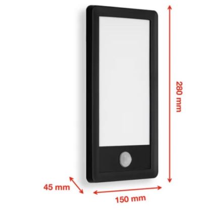 Telefunken 313905TF -LED Vonkajšie nástenné svietidlo so senzorom LED/16W/230V IP44