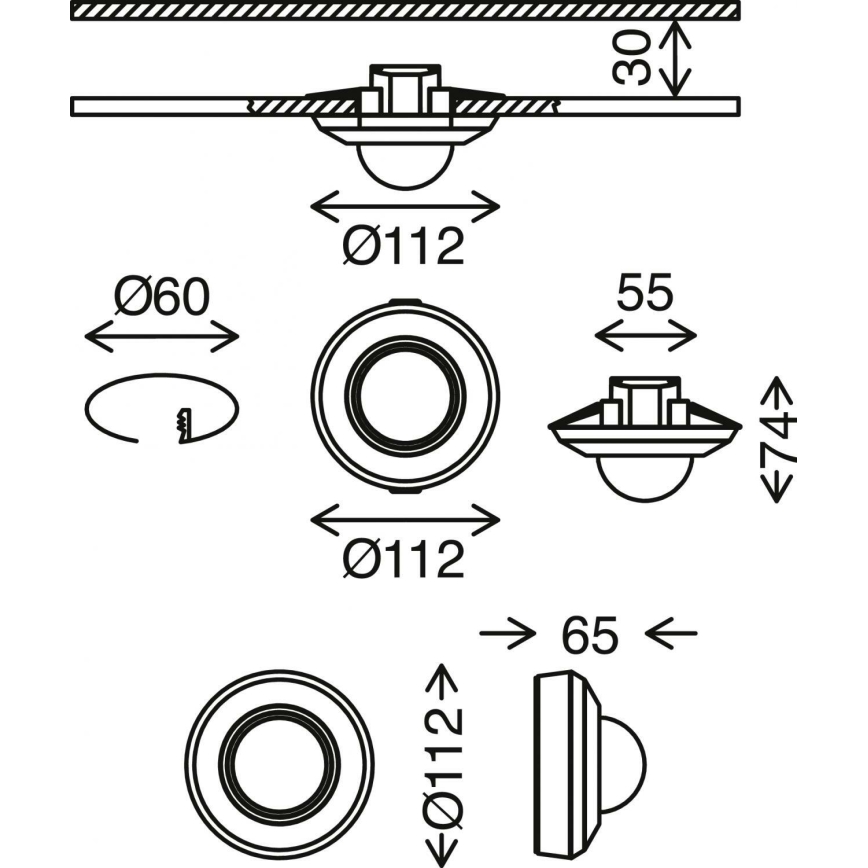 Telefunken 314706TF - Vonkajší senzor pohybu 360° IP44 biela