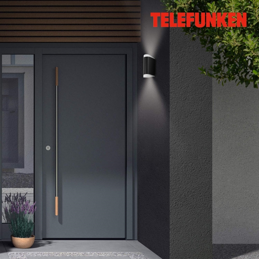 Telefunken 314905TF - LED Vonkajšie nástenné svietidlo 2xGU10/5W/230V IP44 čierna