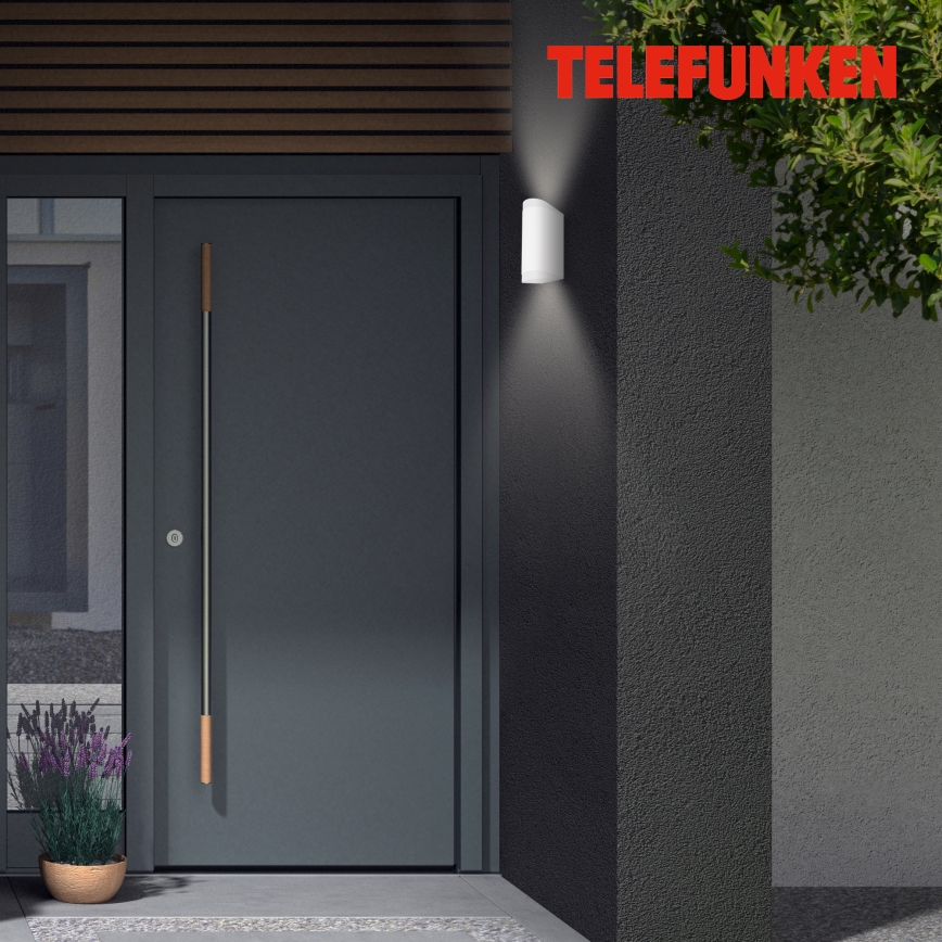 Telefunken 314906TF - LED Vonkajšie nástenné svietidlo 2xGU10/5W/230V IP44 biela