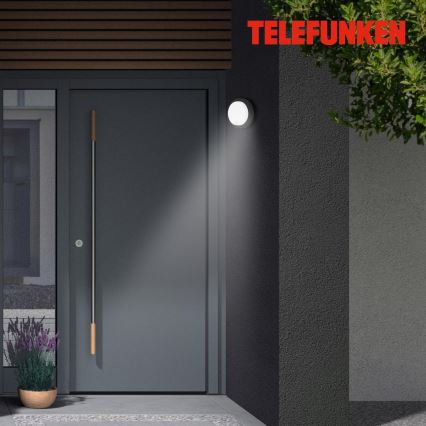 Telefunken 315305TF - LED Vonkajšie nástenné svietidlo so senzorom LED/12W/230V IP44 čierna