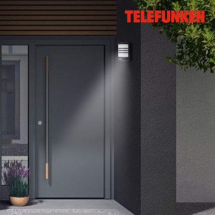 Telefunken 315505TF - LED Vonkajšie nástenné svietidlo so senzorom LED/12W/230V IP44 čierna