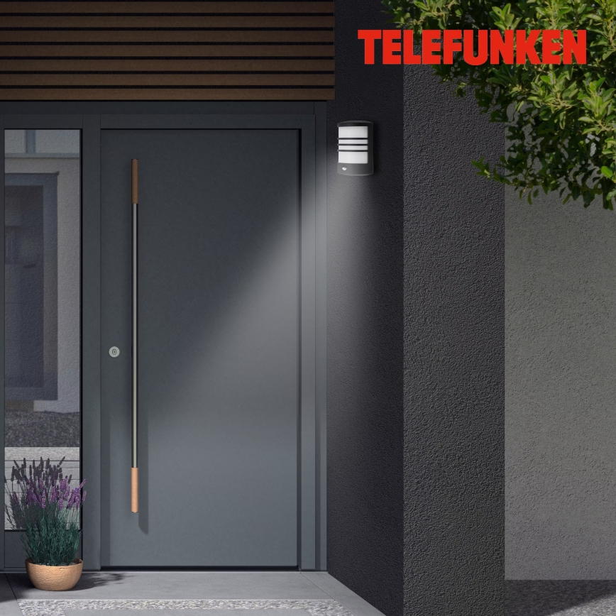 Telefunken 315505TF - LED Vonkajšie nástenné svietidlo so senzorom LED/12W/230V IP44 čierna