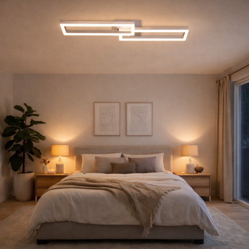 Telefunken 316108TF - LED RGBW stmievateľné stropné svietidlo FRAME LED/40W/230V 3000-6500K Wi-Fi Tuya matný chróm