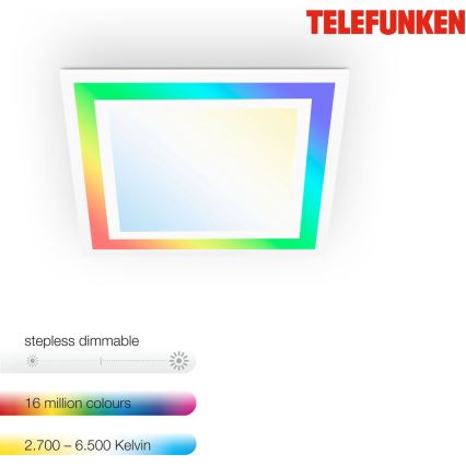 Telefunken 318806TF - LED RGBW Stmievateľné stropné svietidlo LED/24W/230V 3000-6500K + diaľkové ovládanie