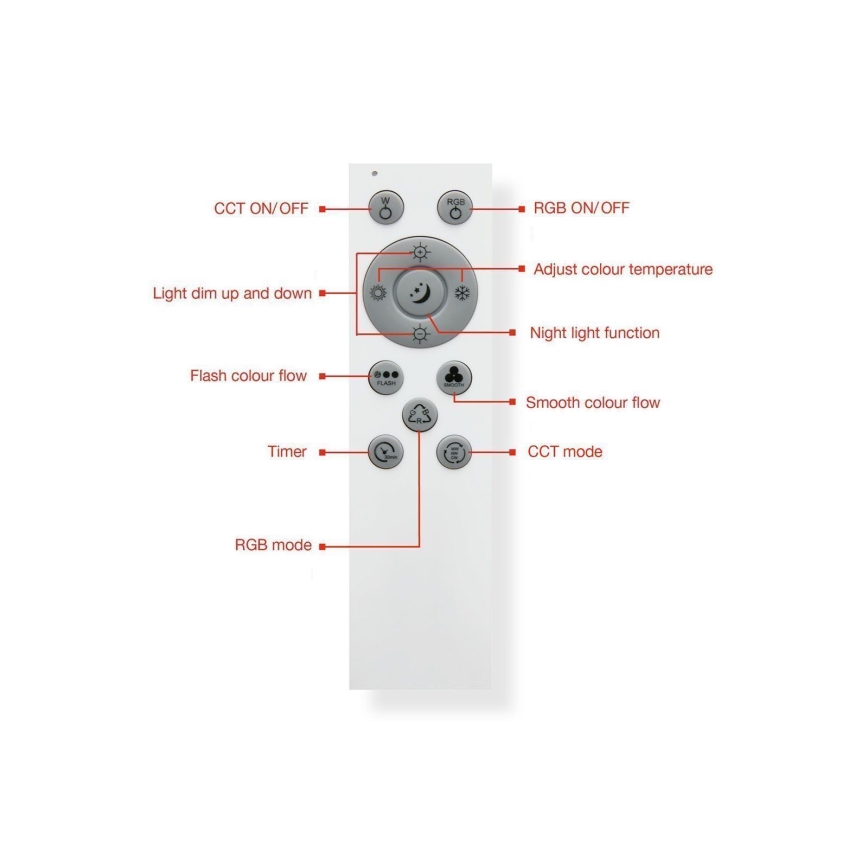 Telefunken 319006TF - LED RGBW Stmievateľné svietidlo LED/16W/230V 2700-6500K + diaľkové ovládanie