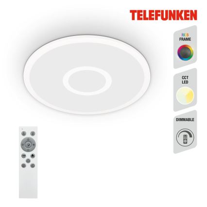 Telefunken 319306TF - LED RGBW Stmievateľné svietidlo LED/22W/230V 2700-6500K + diaľkové ovládanie