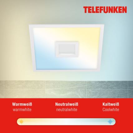 Telefunken 319406TF - LED RGBW Stmievateľné stropné svietidlo LED/24W/230V 2700-6500K biela + diaľkové ovládanie