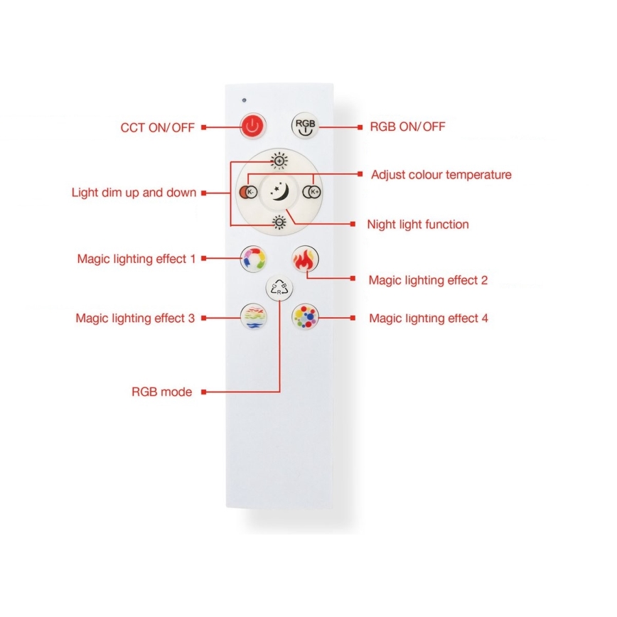 Telefunken 319704TF - LED RGB Stmievateľné stropné svietidlo LED/24W/230V 3000-6500K + diaľkové ovládanie