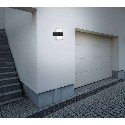 Telefunken 320405TF - Vonkajšie nástenné LED svietidlo 2xLED/8W/230V IP44 čierne