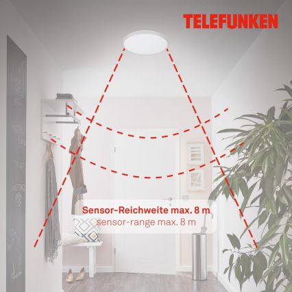Telefunken 601604TF - LED Kúpeľňové stropné svietidlo so senzorom LED/12W/230V IP44 pr. 29 cm