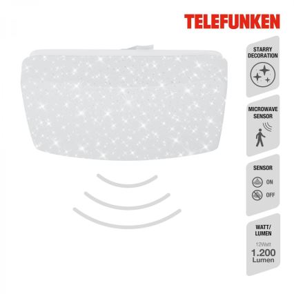 Telefunken 601906TF - LED Stropné svietidlo so senzorom LED/12W/230V 4000K