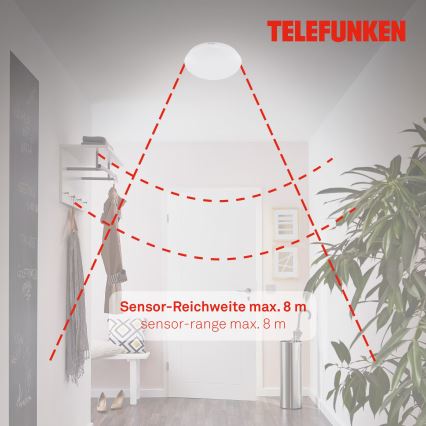 Telefunken 602006TF - LED Kúpeľňové stropné svietidlo so senzorom LED/15W/230V IP44 4000K